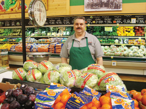 Produce Manager Brian Collegnon offers school sampling events. 