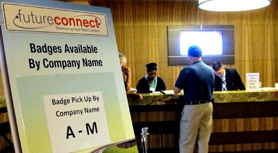 About 1,400 people have registered to attend this year's Future Connect conference, including some from companies that have sent large contingents of people to participate as a team experience, an FMI spokeswoman told SN. Several companies, including Kroger (which sent more than 200 employees), Hy-Vee, Winn-Dixie and Kraft, organized team meetings or events on Monday.