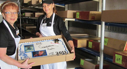 Marketplace Food & Drug’s cake department came up with an elaborate  color-coded system to make sure customers receive the cake on the right day.