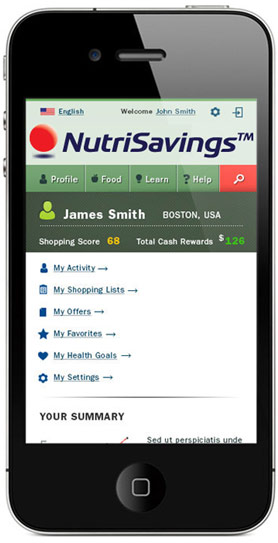 NutriSavings participants can access product ratings and recipes.