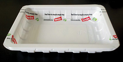 Weis’ recyclable meat tray.