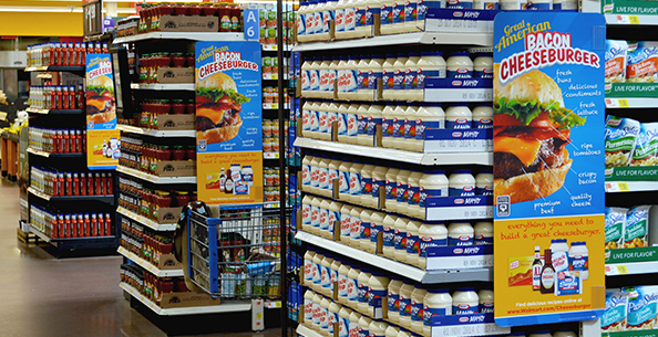 The winning Kraft display at Walmart.