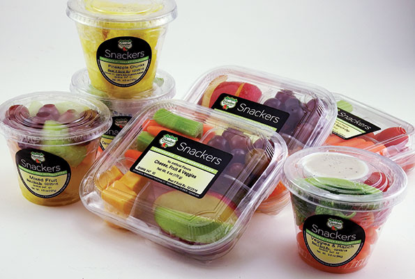 Snack-size items like fruits and vegetables with dip have been popular at Buehlerâ€™s Fresh Foods.