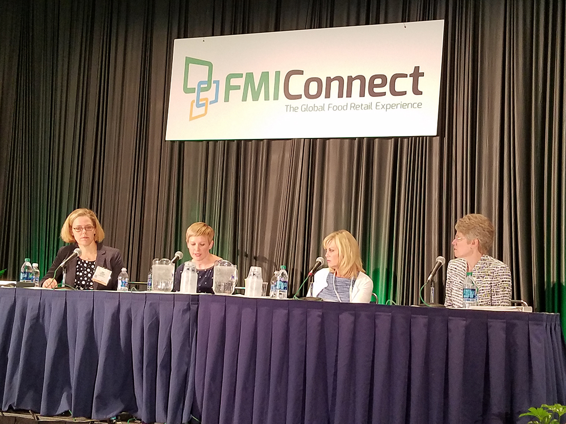 From left: Barb Ledermann, Unilever; Melanie Hansche, Organic Life; Maureen Murphy, Price Chopper/Market32; and Sue Borra, chief health and wellness officer, FMI Foundation.