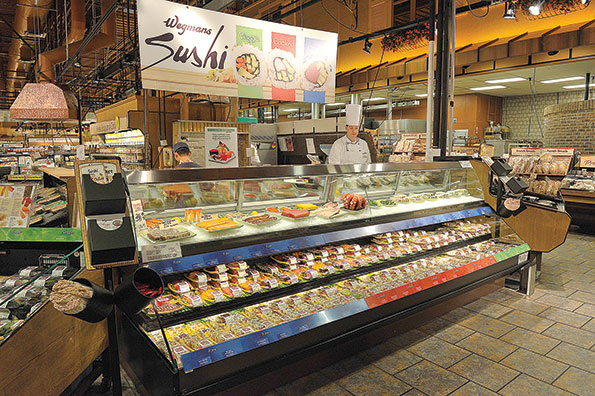 At Wegmans Food Markets prepared foods, such as freshly rolled sushi, are among the primary traffic drivers.