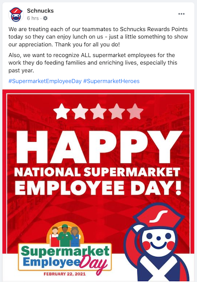 Schnuck Markets-Supermarket Employee Day-Facebook post.png