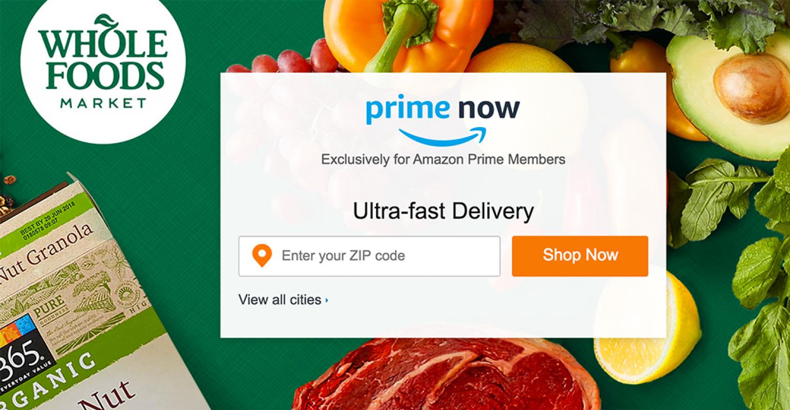 offering delivery from Whole Foods through Prime Now