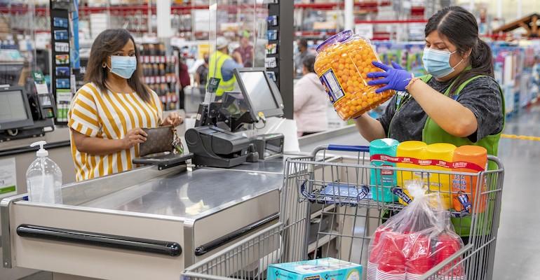 Walmart-customer-cashier-face masks