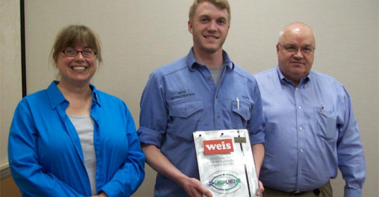 From left Keilly Witman manager of GreenChill Scott Sutton technician at Weis and Paul Burd manager refrigeration amp store service at Weis