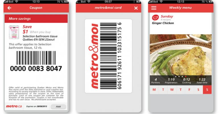 Electronic coupons left and a library of more than 4500 recipes right are part of the Metro ldquodigital ecosystemrdquo