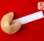 A fortune cookie with a blank fortune on a red background.png